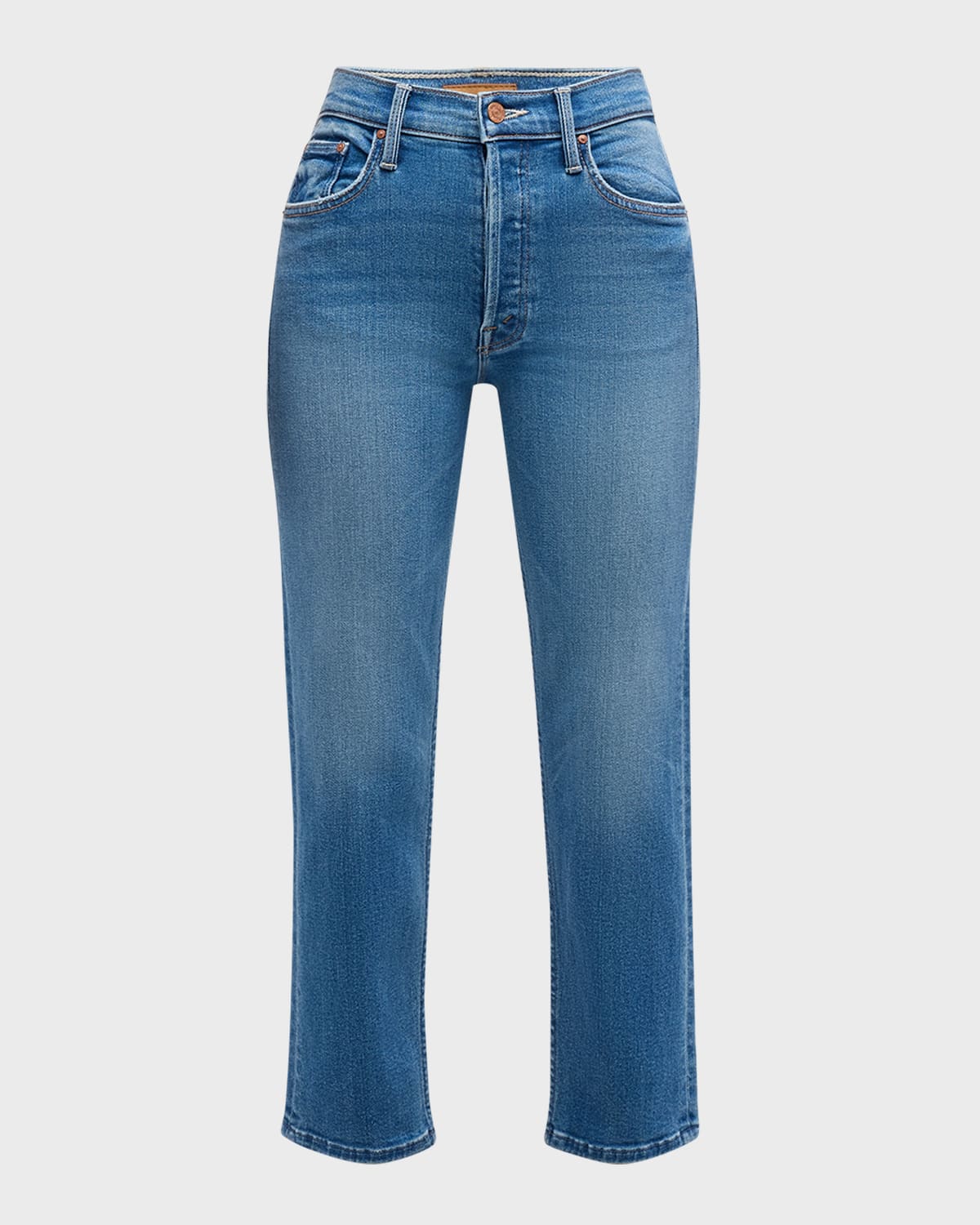 Mother The Tomcat High Rise Cropped Straight Leg Jeans In On The Run In Layover