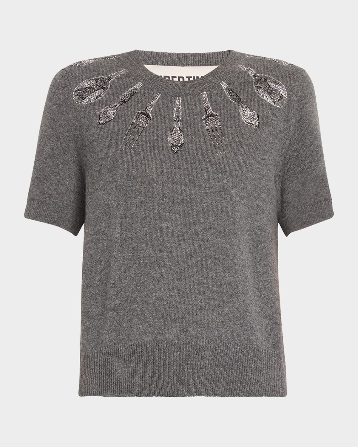 Michelin Star Cashmere Pullover with Rhinestone Detail