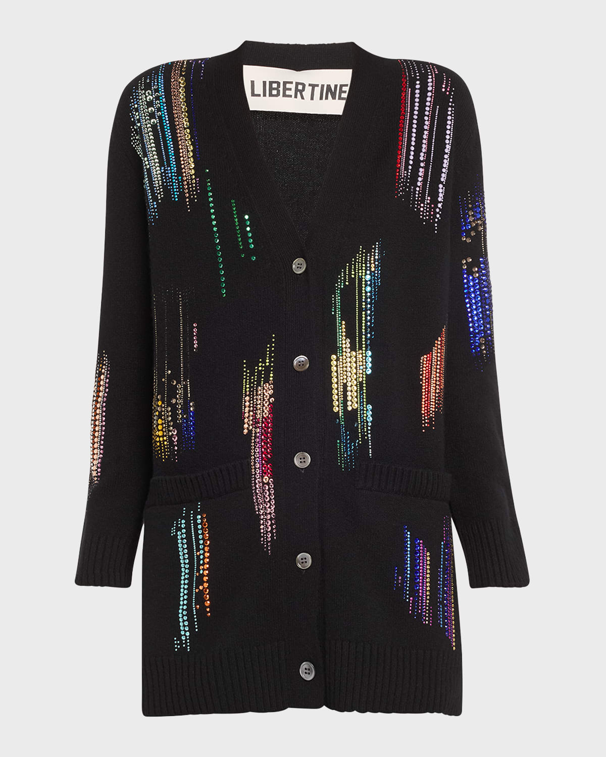 Shop Libertine Fwb Oversized Cardigan With Crystal Detail In Black