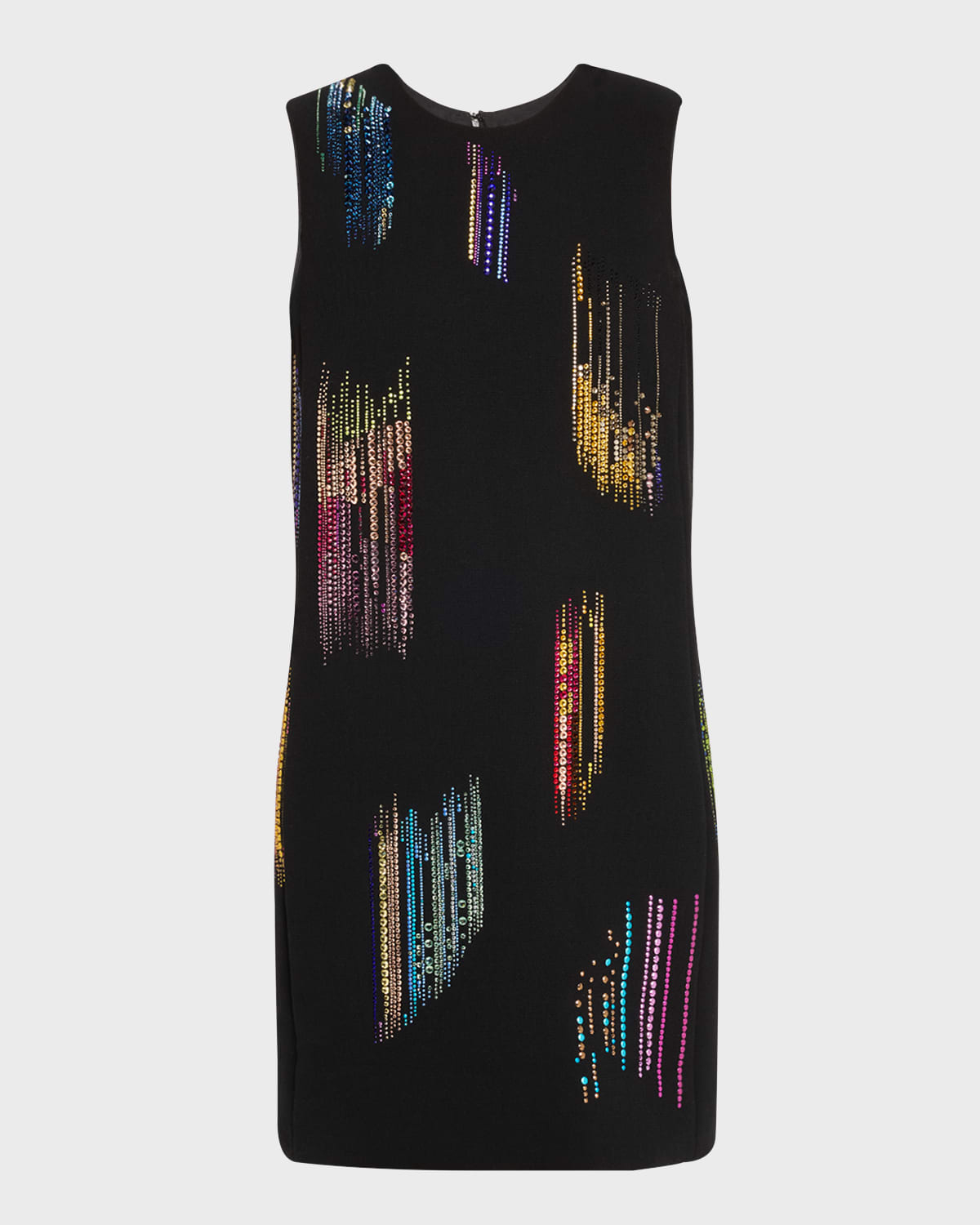 Shop Libertine Fwb Shift Dress With Multicolor Crystal Detail In Black