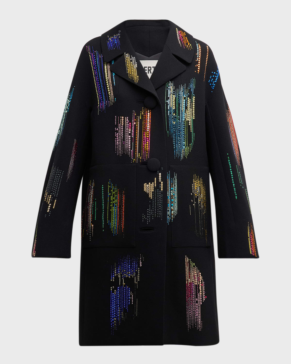 Libertine Fwb Top Coat With Crystal Detail In Black
