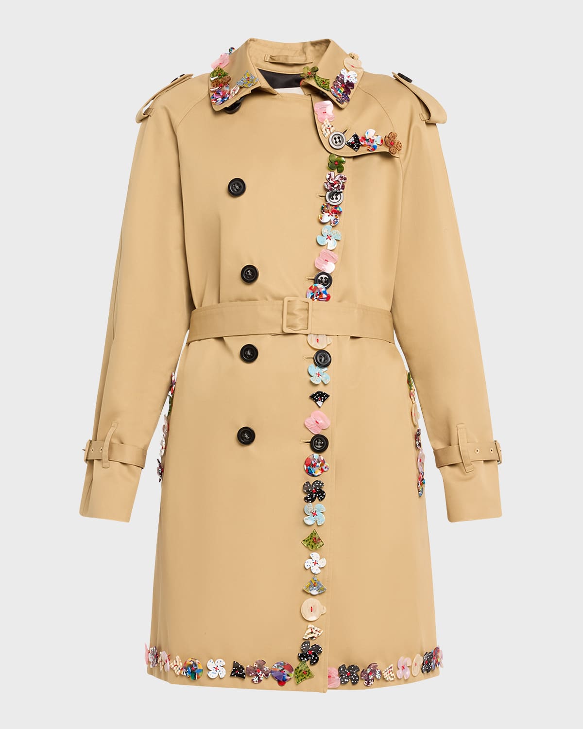 Shop Libertine Button Town Belted Trench Coat In Khk