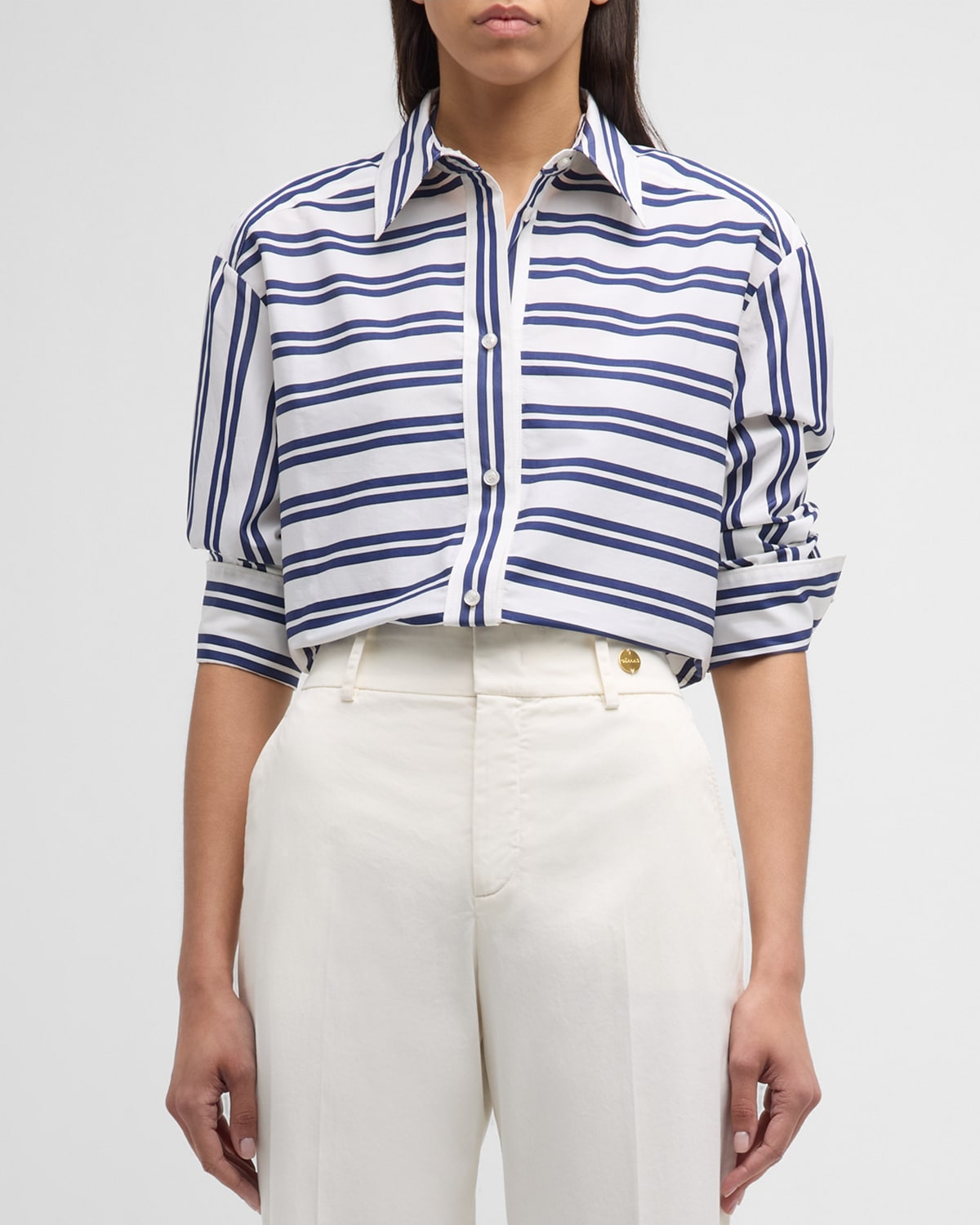 Lyn Striped Button-Front Shirt