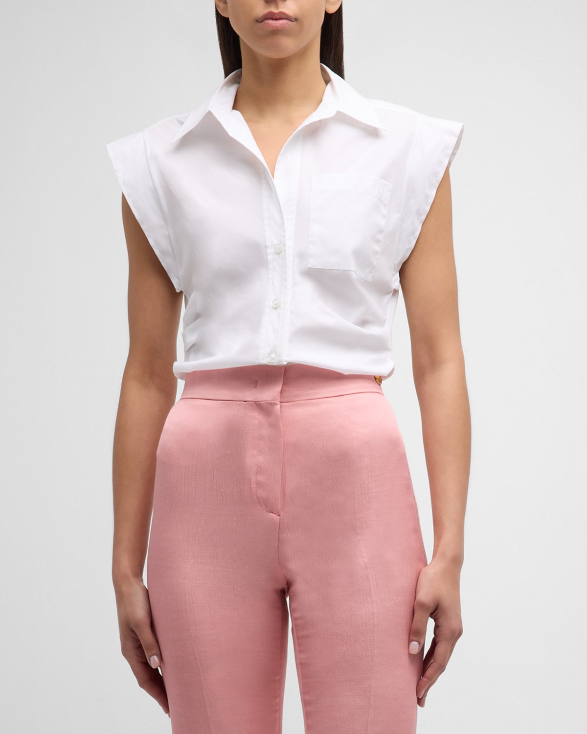 Brando Ruched Button-Front Shirt