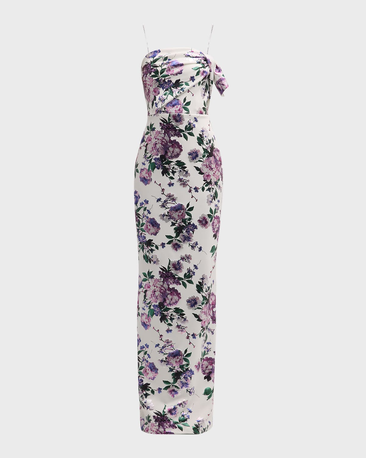 Divina Strapless Floral-Print Column Gown