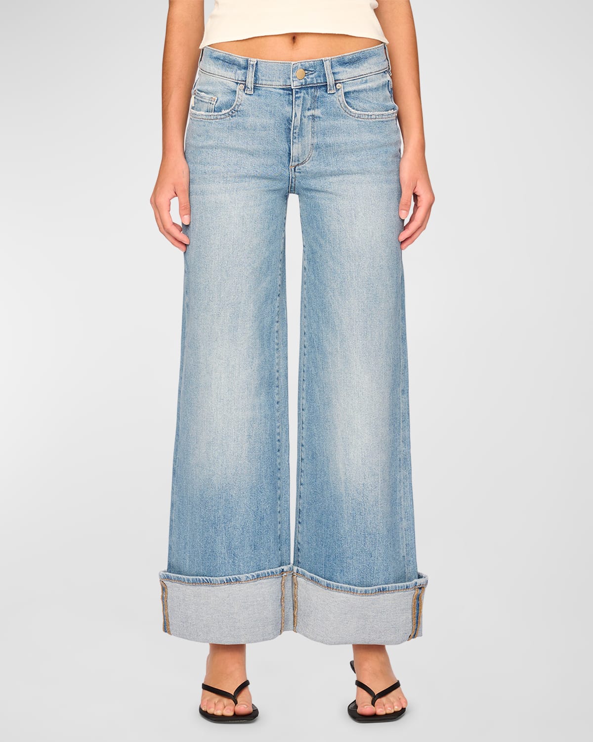 Dl1961 Hepburn Low-rise Cuffed Jeans In Ravello Cuffed