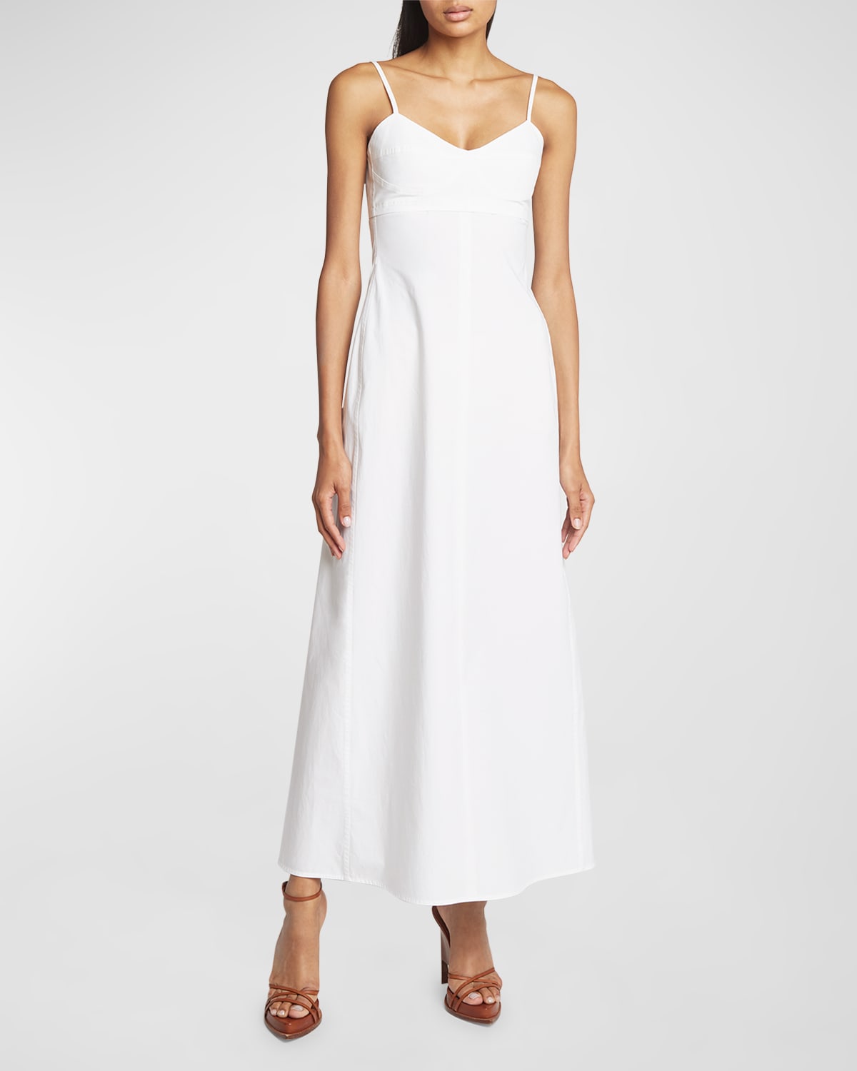 Victoria Beckham Cami Sweetheart-neck Cotton Maxi Dress In White
