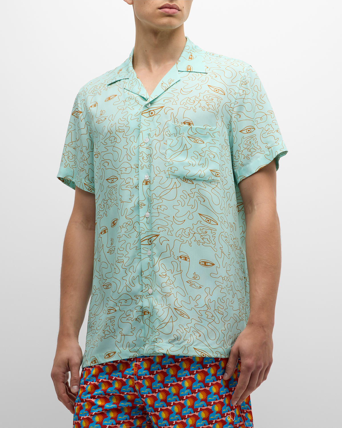 Shop Arrels Men's Juliana Plexxo Summer Spirits Camp Shirt In Light Blue