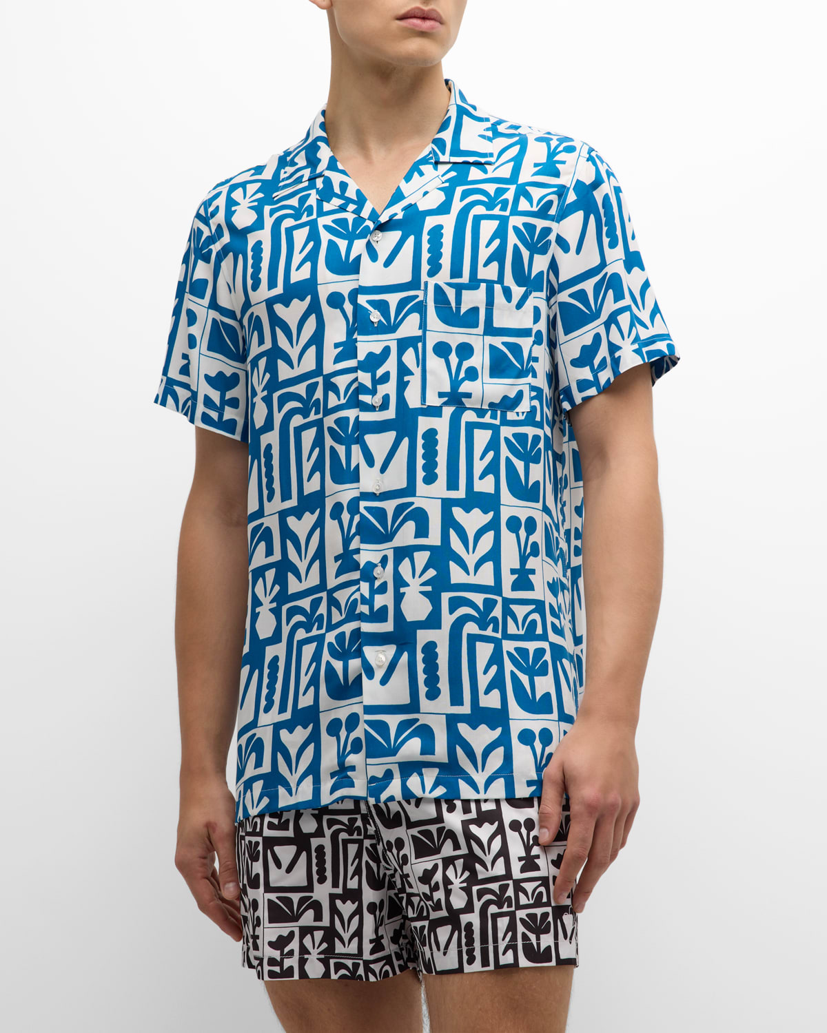 Shop Arrels Men's Kikuo Johnson Flying Fish Camp Shirt In Blue
