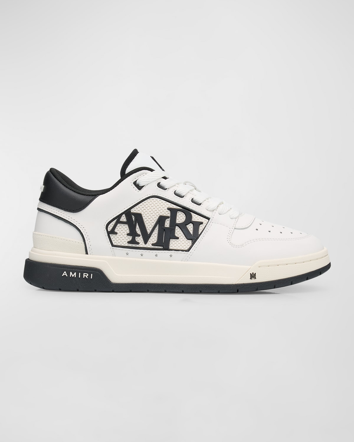 Shop Amiri Men's Classic Leather Logo Low-top Sneakers In White Brown