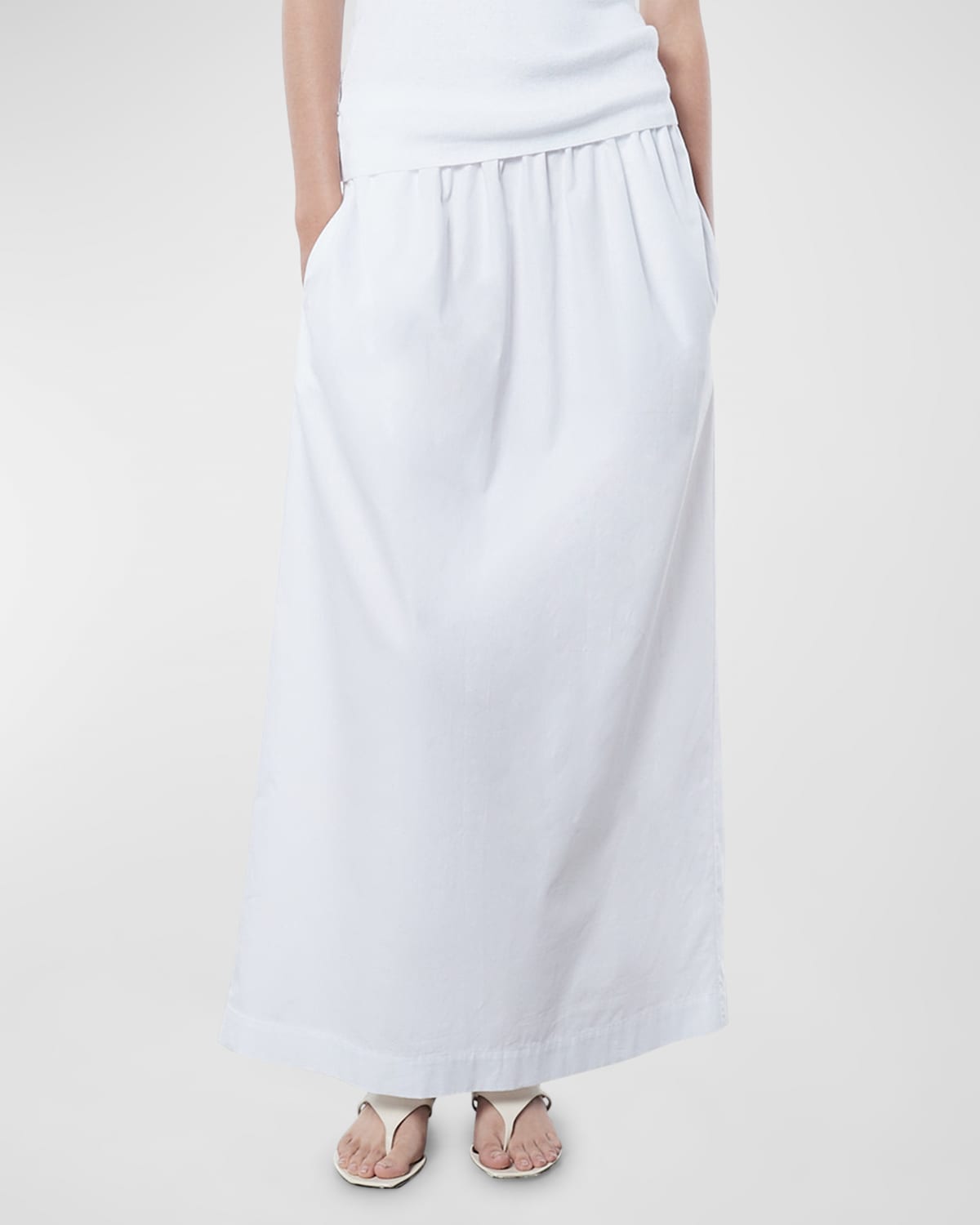 Shop Enza Costa Poplin Resort Skirt In White