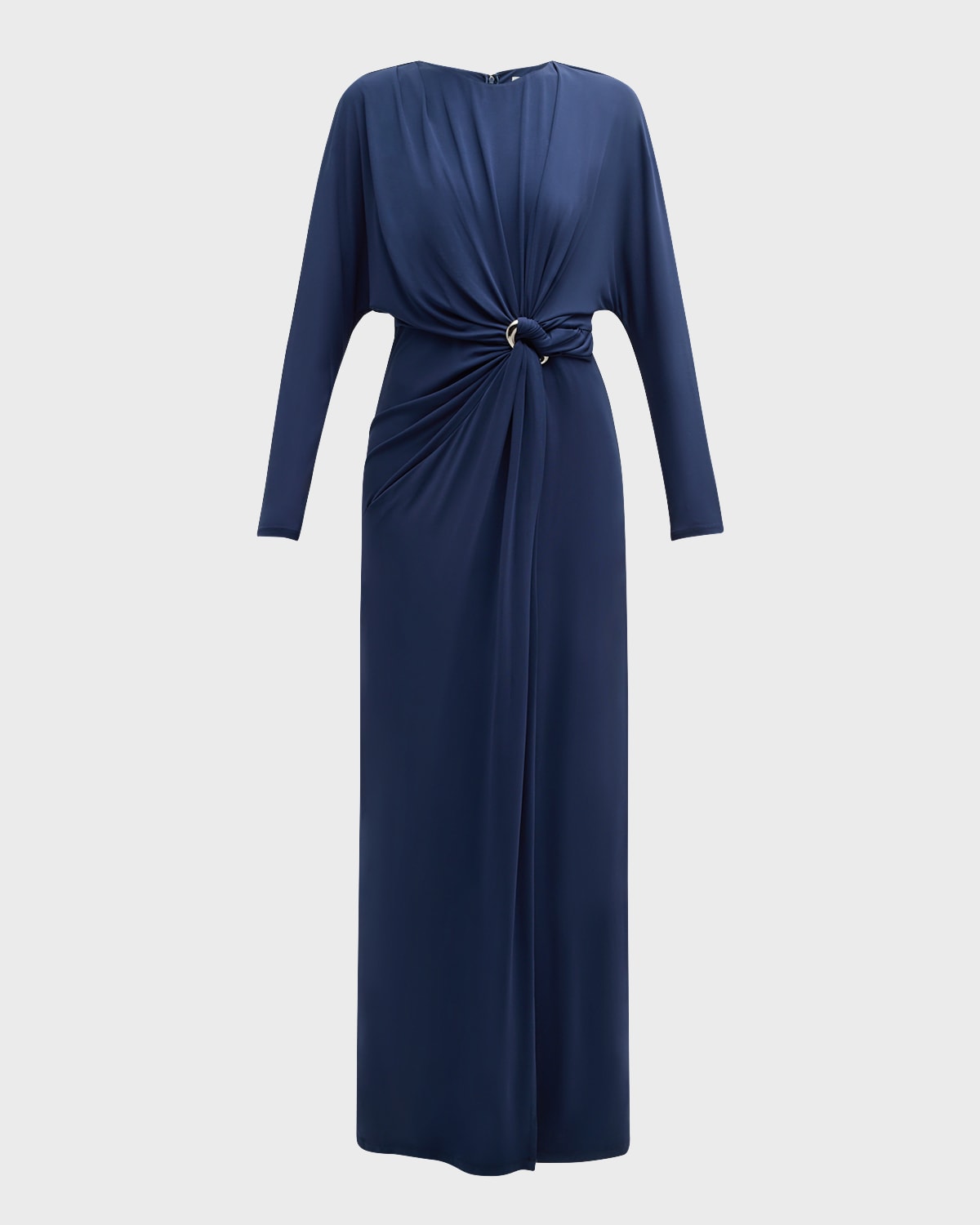 SIMKHAI MAISIE DRAPED BLOUSON COLUMN GOWN 
