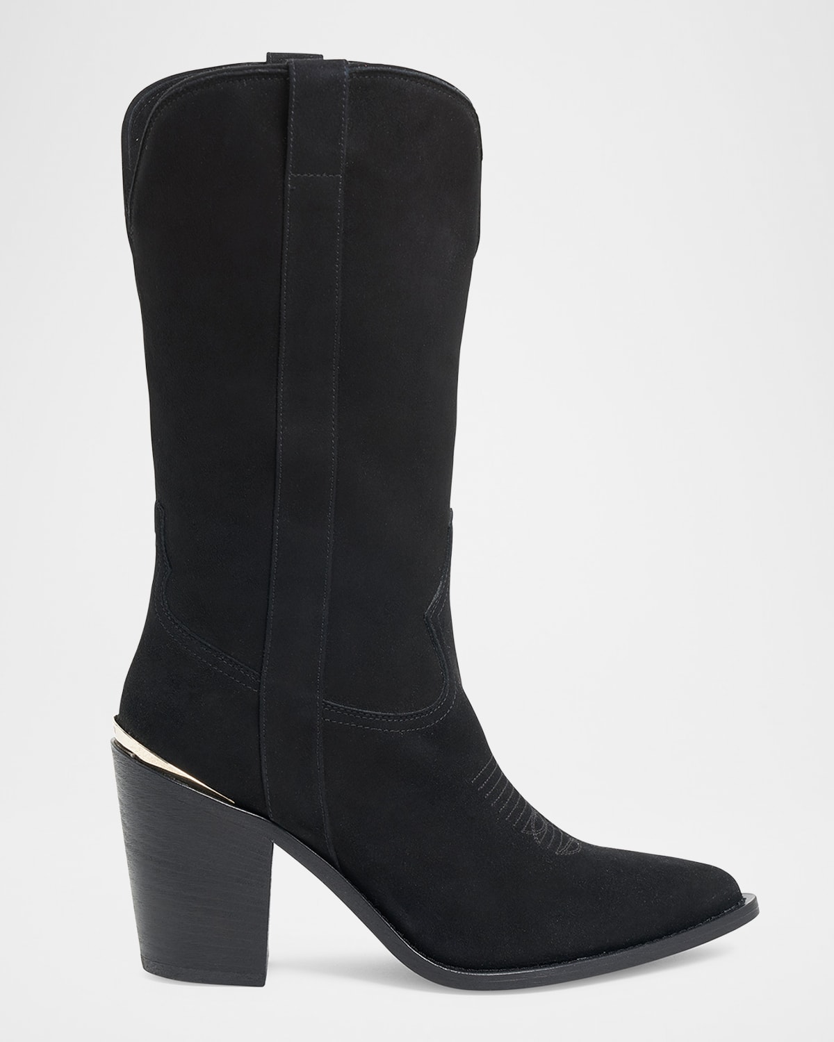 Shop Partlow Leigh Anne Suede Western Boots In Nero