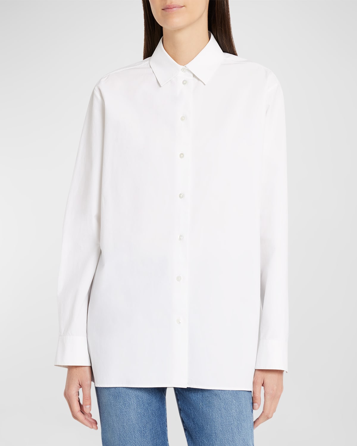 Shop The Row Sisilia Collared Cotton Shirt In Off White