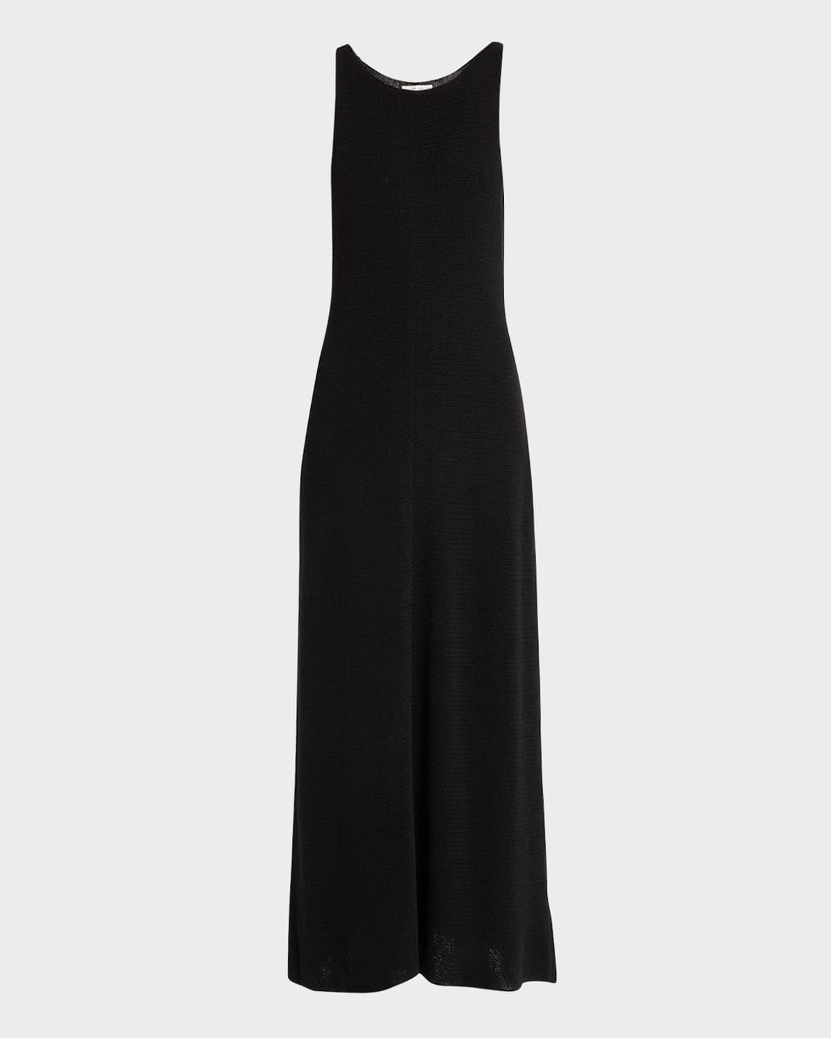 The Row Fleet Sleeveless Linen Knit Maxi Dress In Black