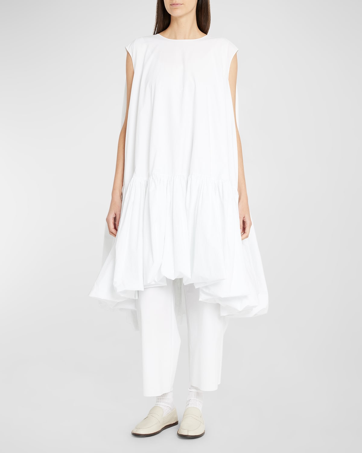 Shop The Row Tadao Sleeveless Midi Bubble Dress In Off White