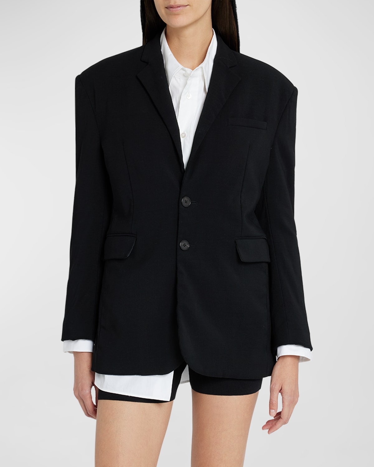 The Row Zonen Single-breasted Wool Blazer Jacket In Black