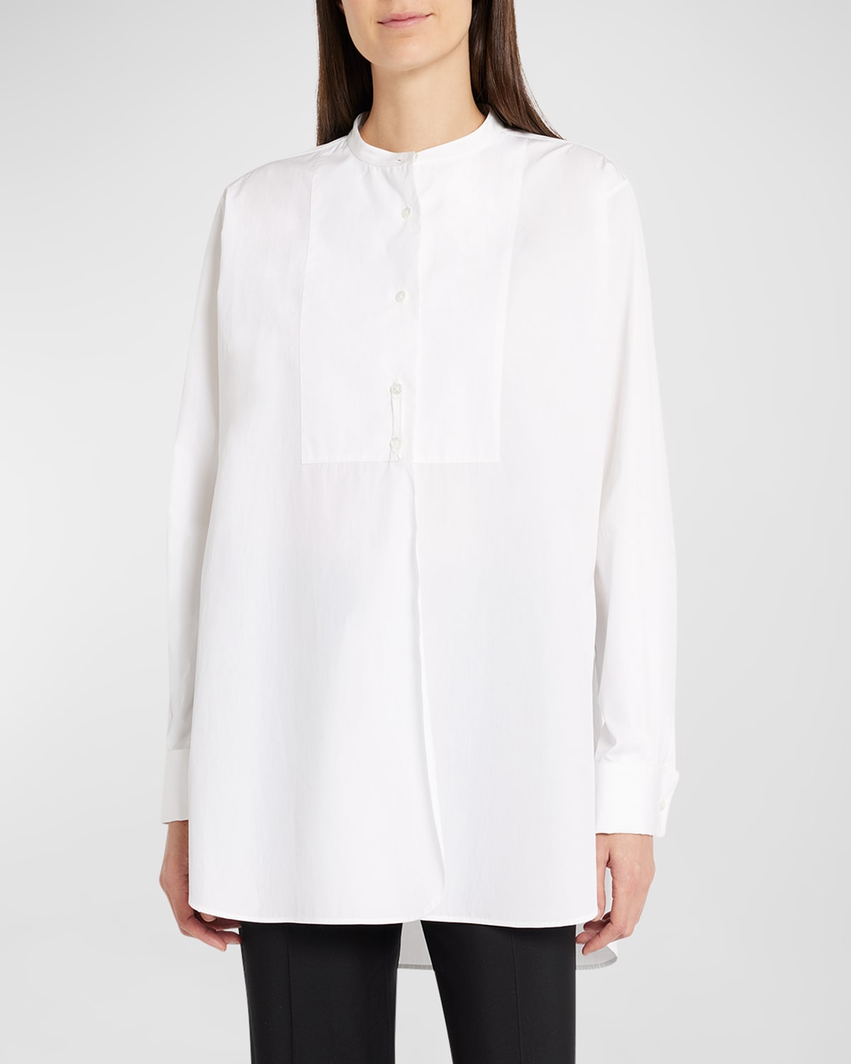 The Row Amalia Oversized Bib-front Collared Shirt In White