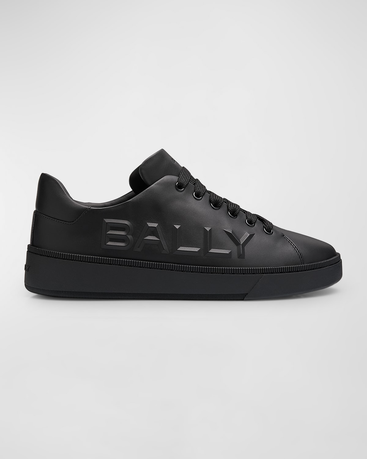 Shop Bally Men's Reka Leather Low-top Sneakers In Black