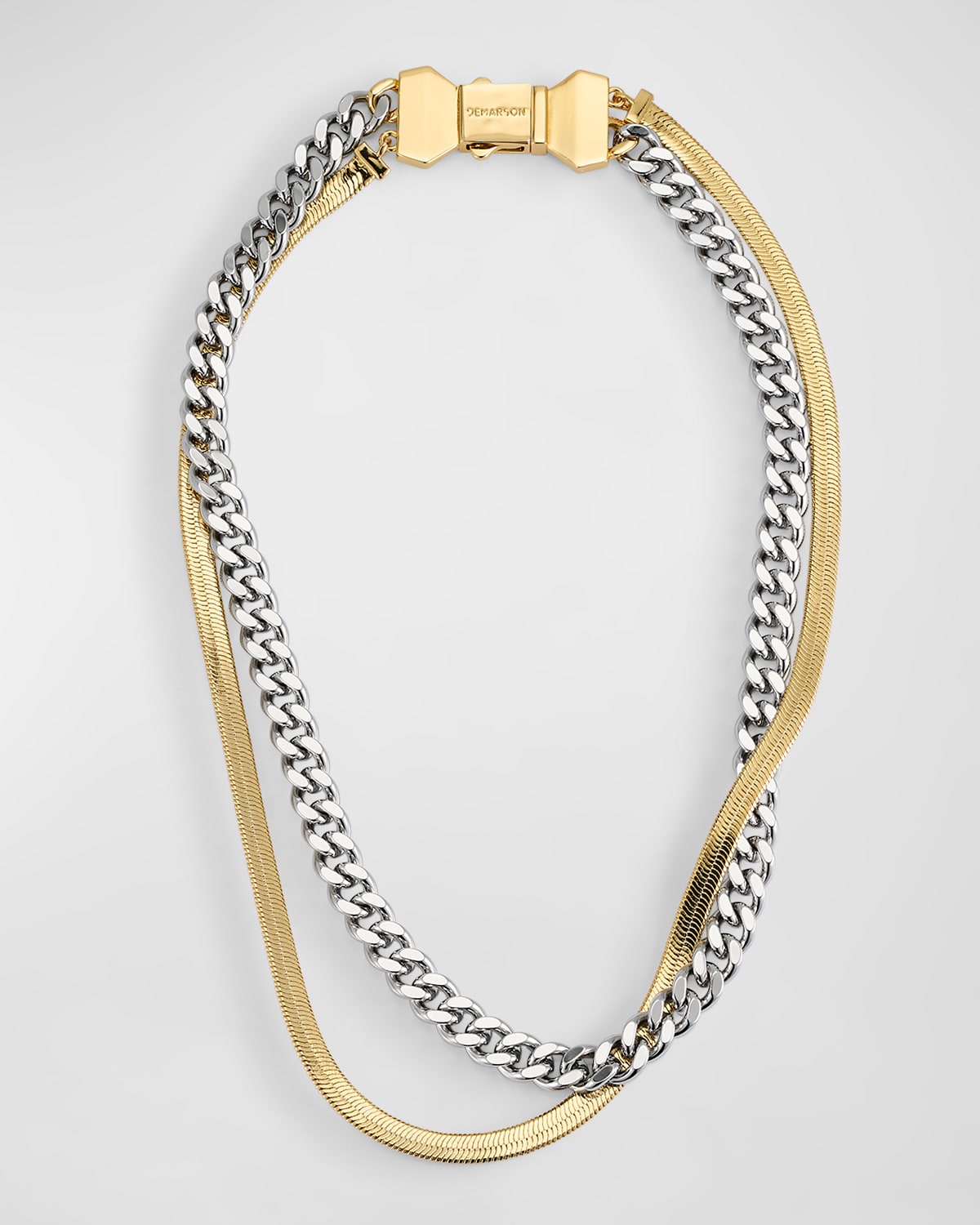 Shop Demarson Nadine Layered Two-tone Necklace In Gold Silver