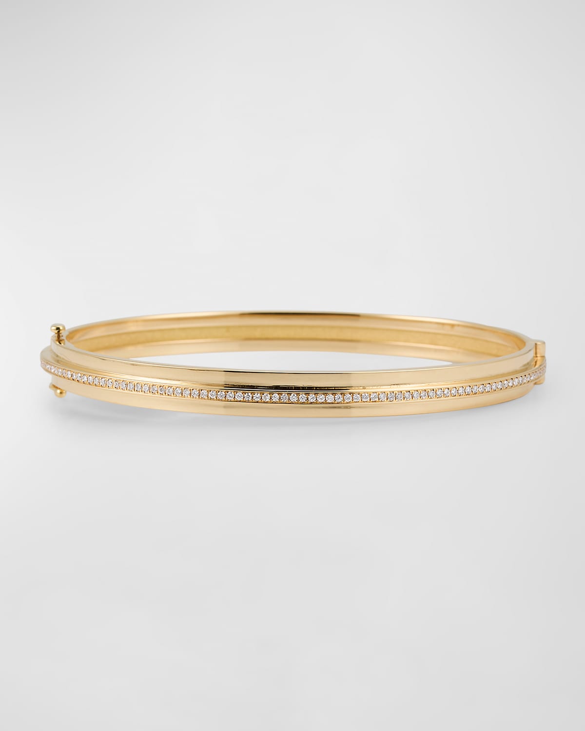 AZLEE 3-Tier Staircase Diamond Pave 18K Gold Bangle