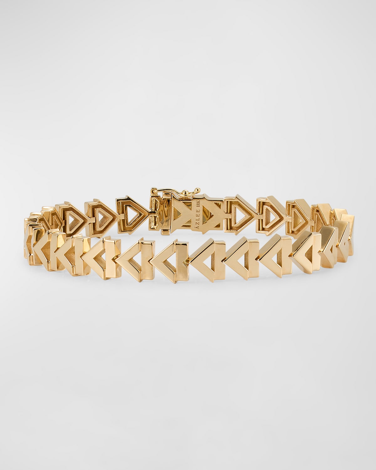 Shop Azlee 18k Gold Deco Chevron Bracelet
