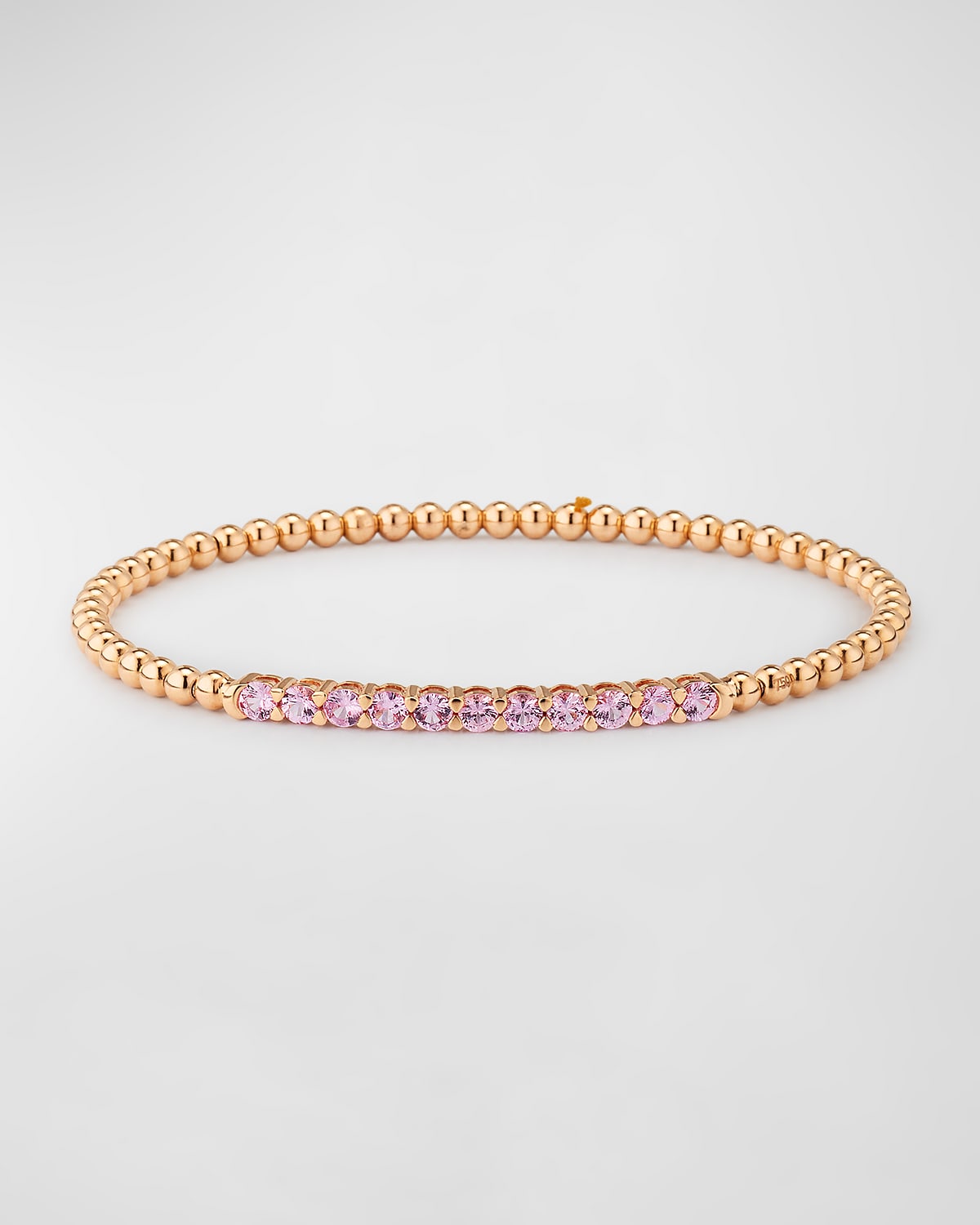 Rainbow 18K Rose Gold Pink Sapphire Stretch Bracelet