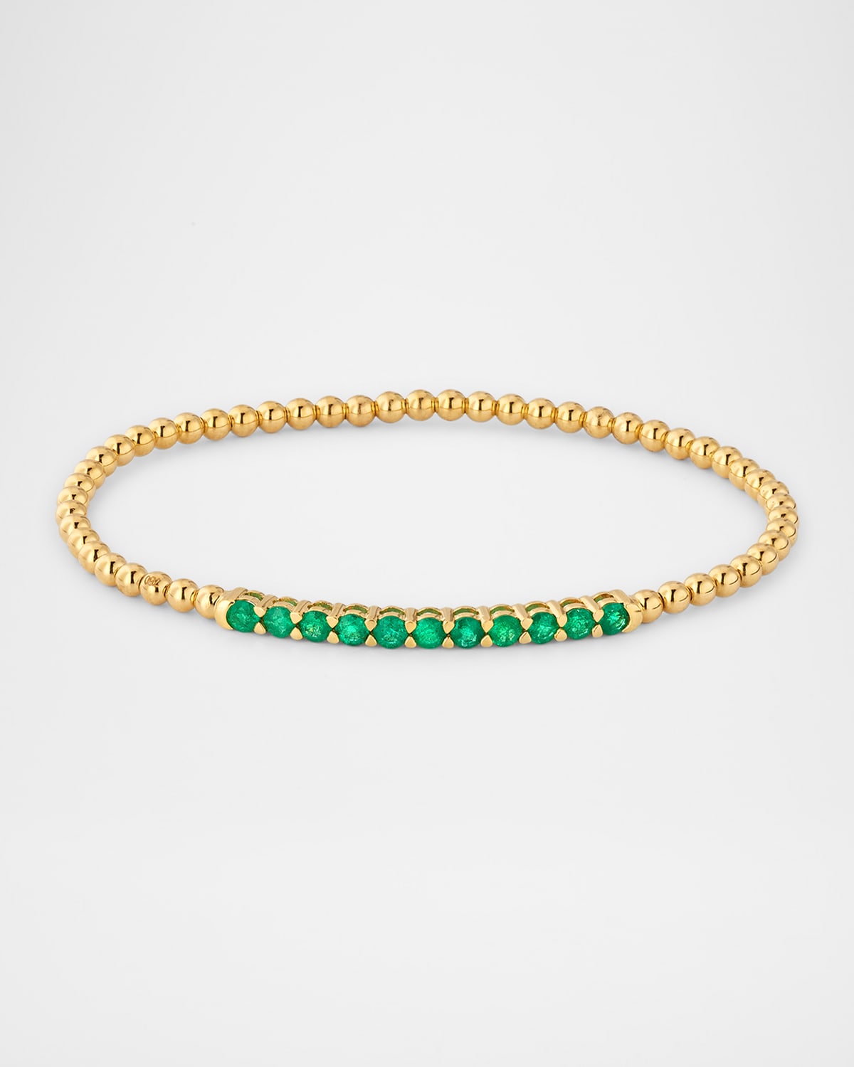 Rainbow 18K Yellow Gold Emerald Stretch Bracelet