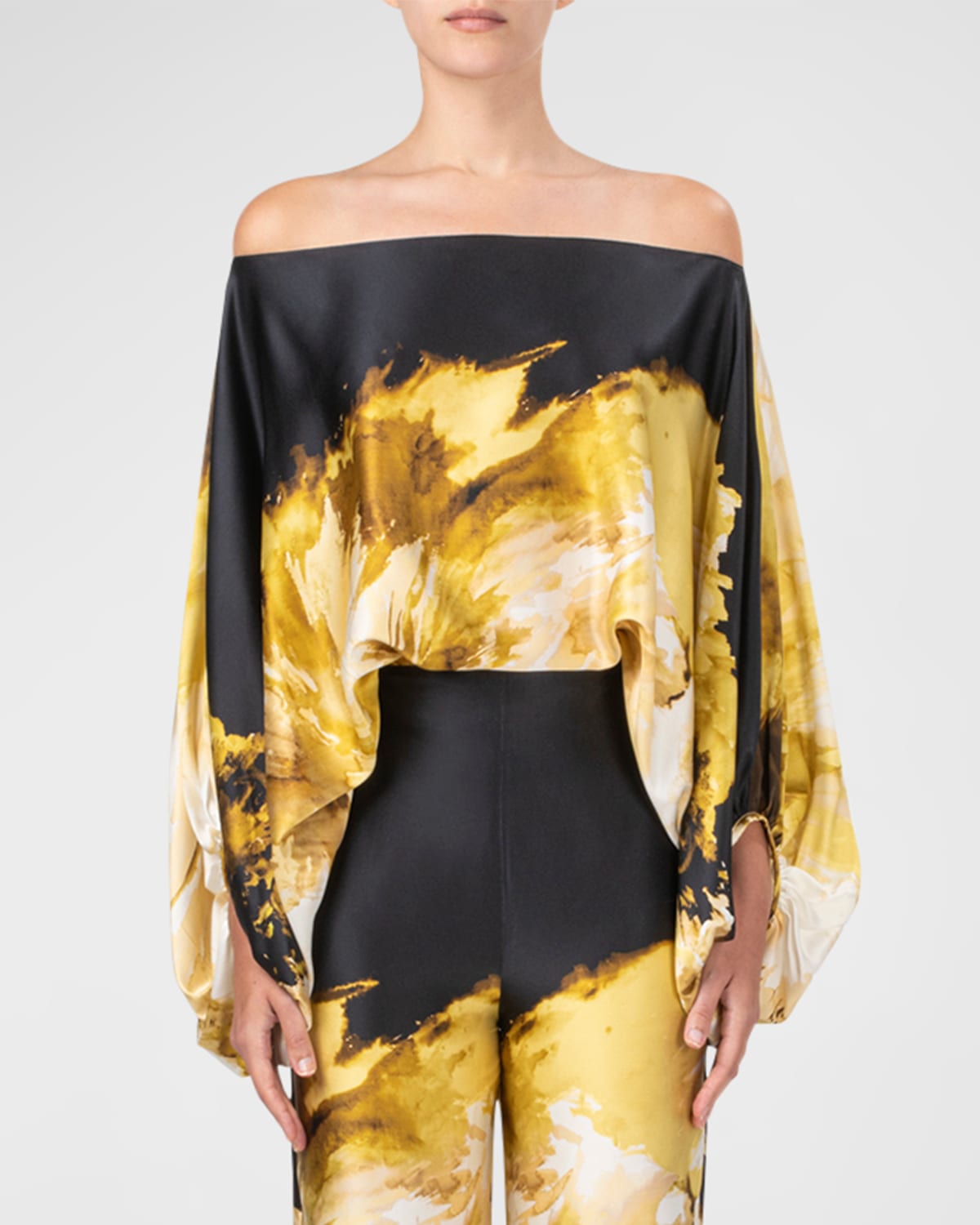 Silvia Tcherassi Bellagio Dyed Off-shoulder Blouse In Golden Peony