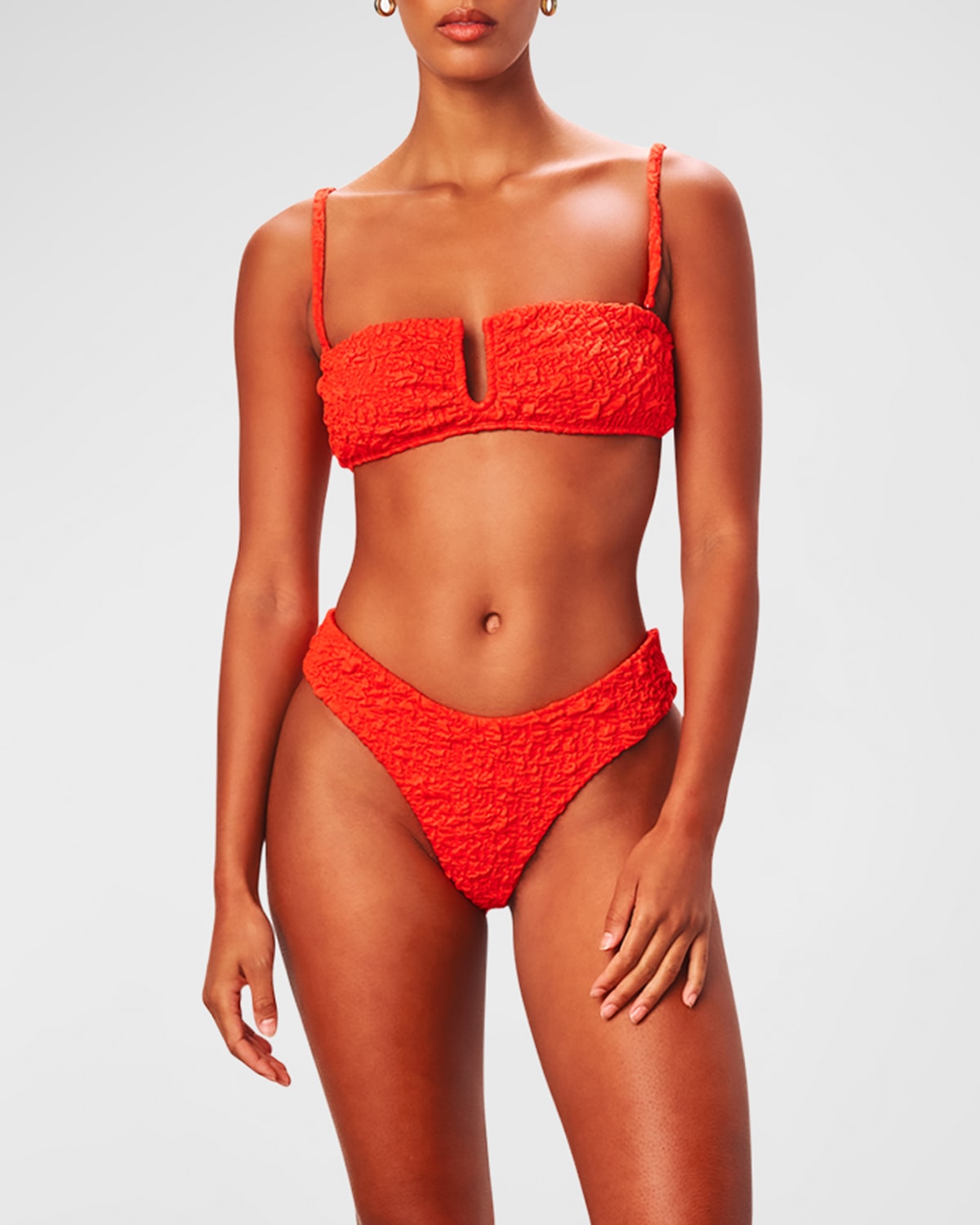 Shop Mara Hoffman Cruz Bralette Bikini Top In Red