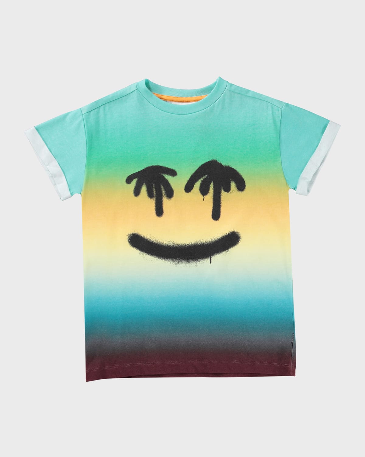 Molo Kids' Boy's Randon Graphic Happy Face T-shirt In Blue