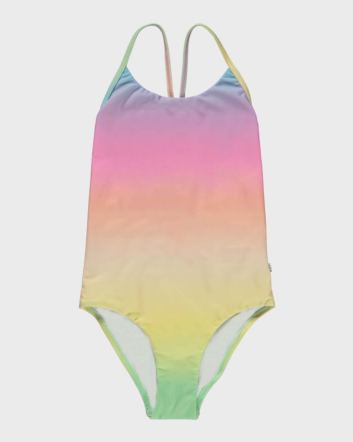 Shop Molo Girl's Nanna One-piece Swimsuit In Sorbet Rainbow