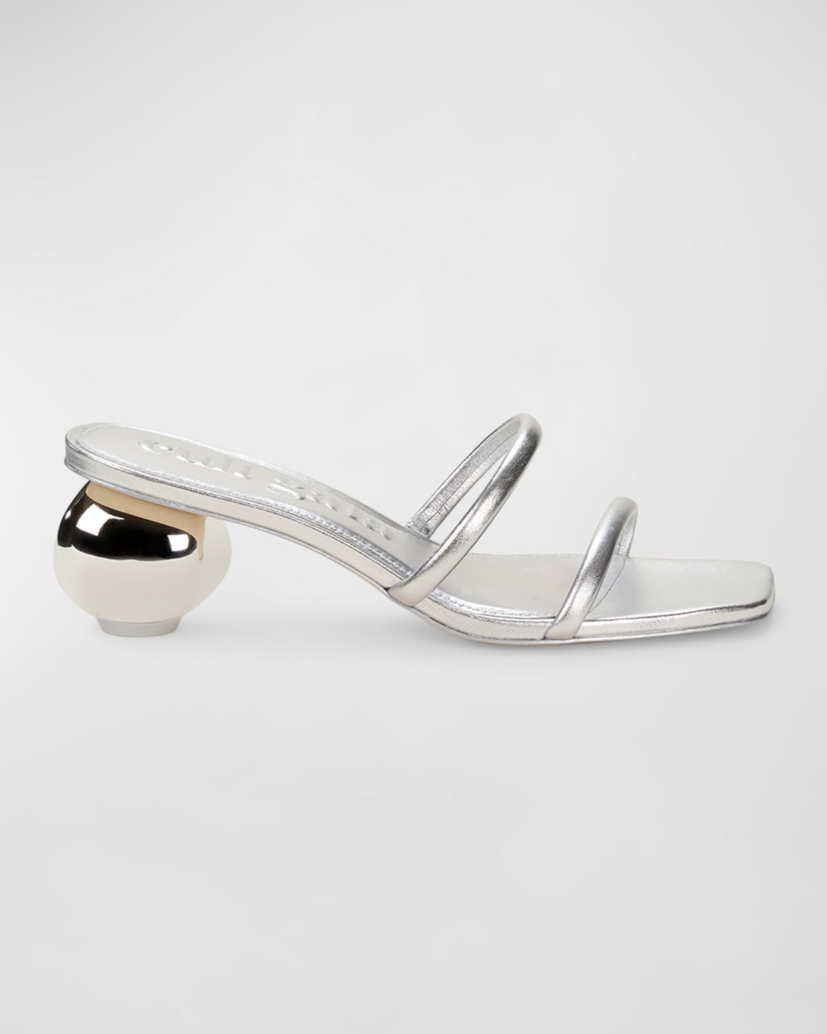 Leora Metallic Dual-Band Slide Sandals
