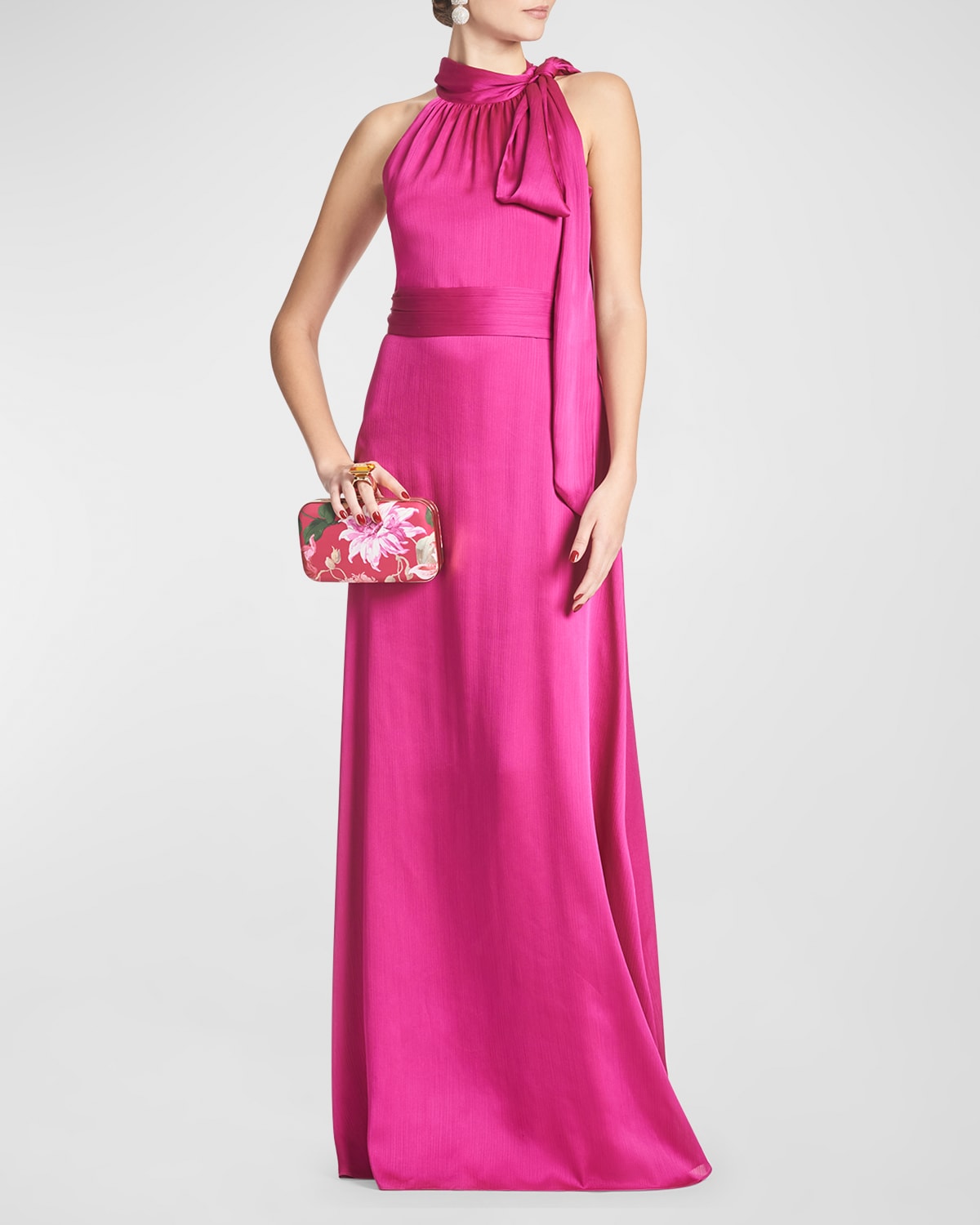 Sachin & Babi Kayla Halter Gown In Dragonfruit