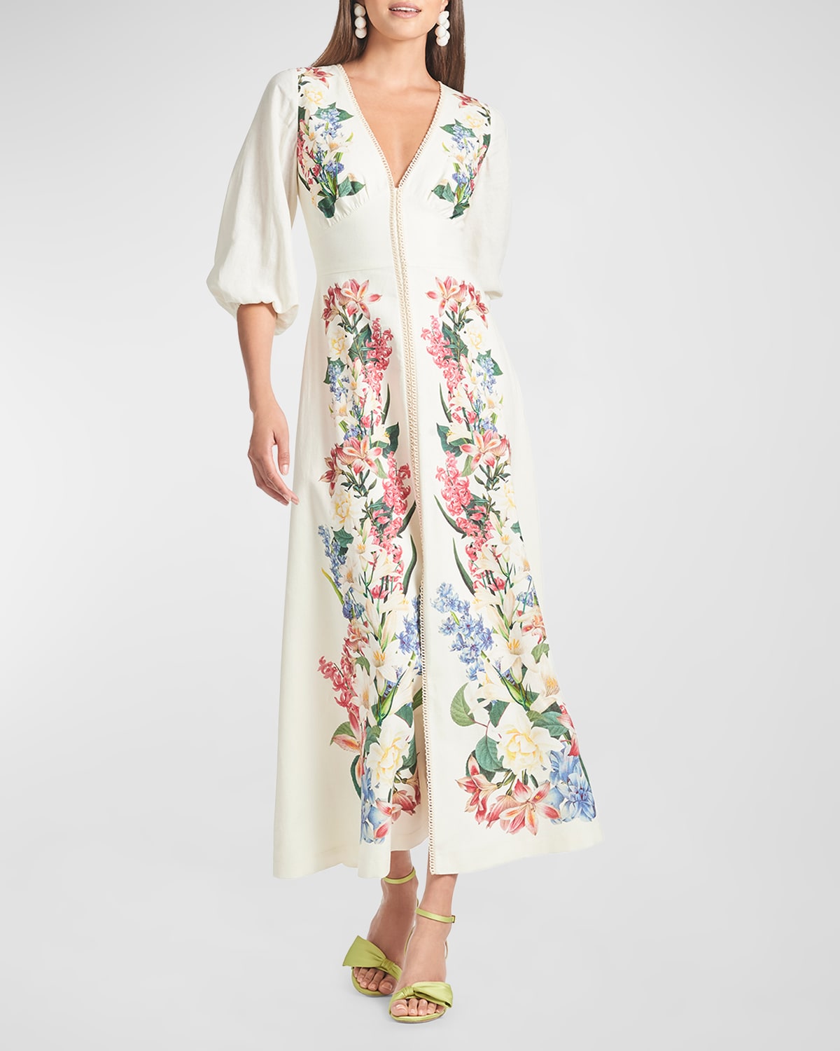 Sachin & Babi Women's Varenna Floral Linen-blend Maxi Dress In Giglio Colorato