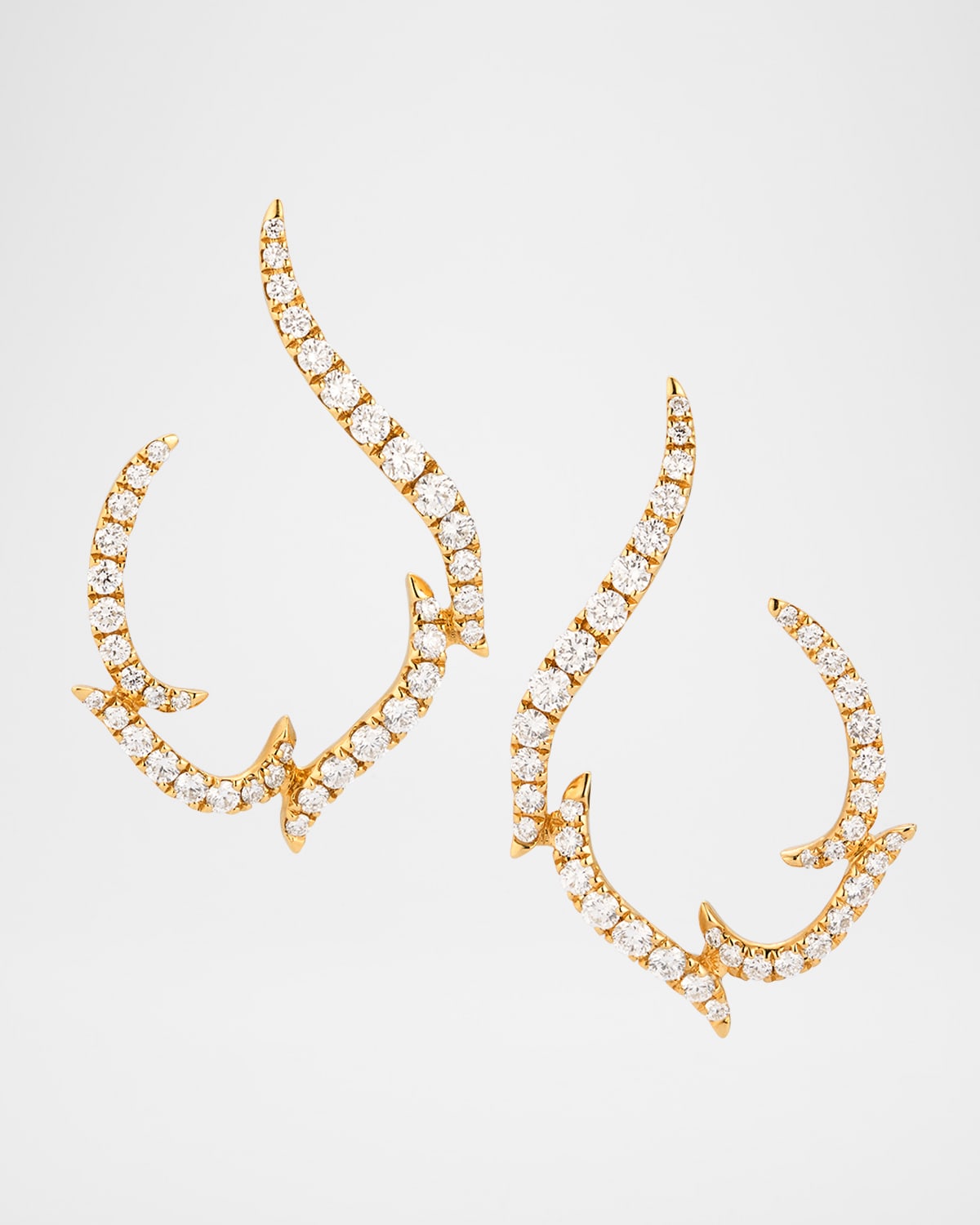 Diamond Game 18K Yellow Gold Front-to-Back Diamond Flame Earrings