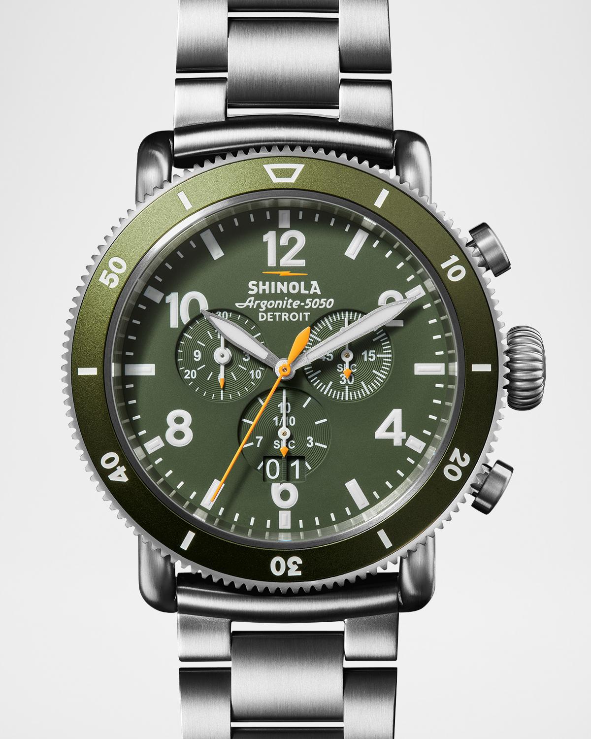 Shinola Men's Runwell Sport Chrono Leather and Titanium Watch Gift Set