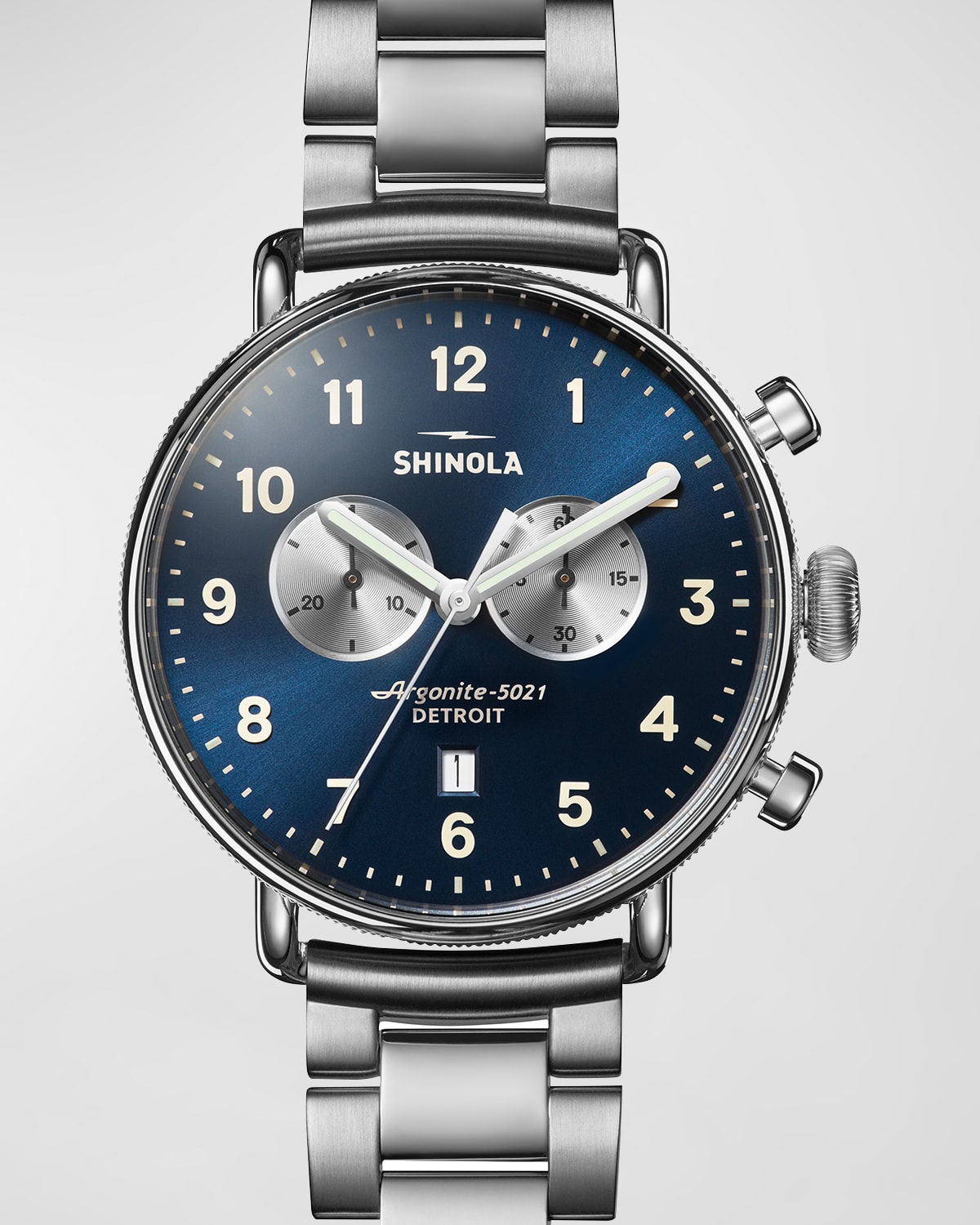 SHINOLA MEN'S CANFIELD CHRONO BRACELET WATCH, 43MM