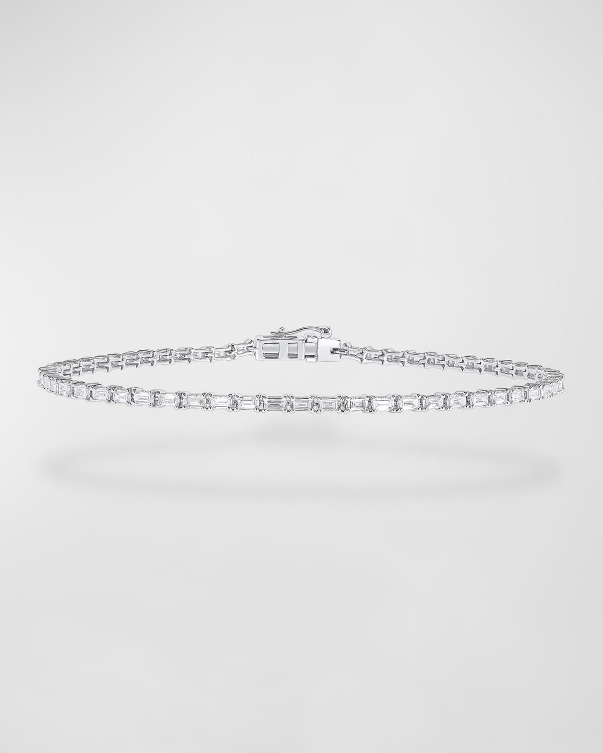 14K Gold Baguette Diamond Tennis Bracelet, 1.2tcw