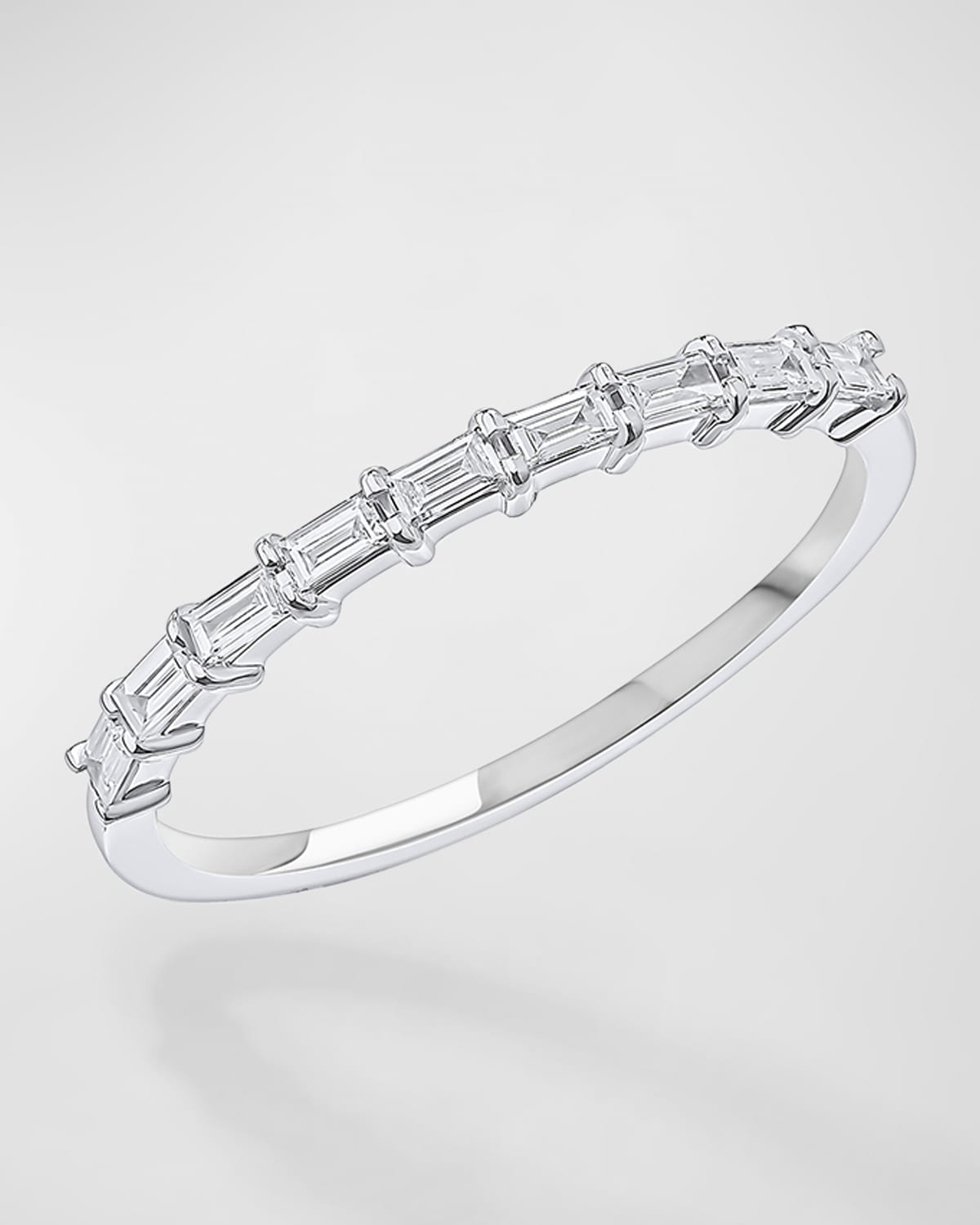 Lana 14k Gold Baguette Diamond Half Eternity Band Ring In White