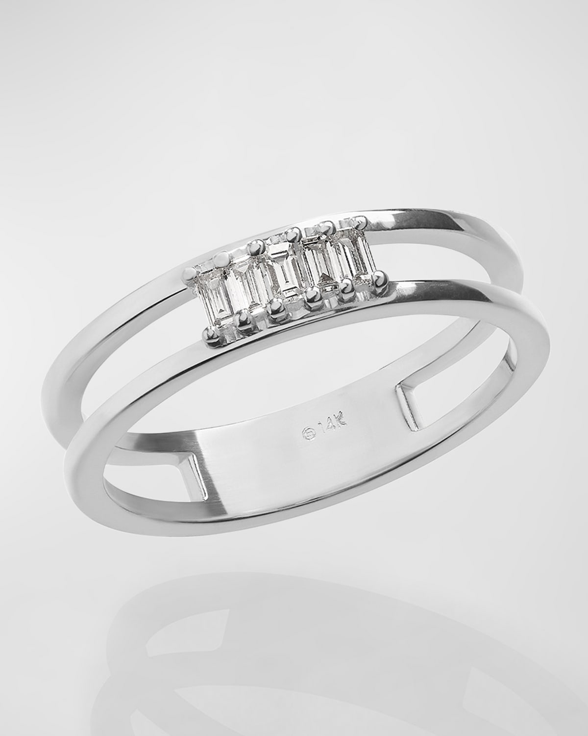 Lana 14k Gold Baguette Diamond Double Eternity Band Ring In White