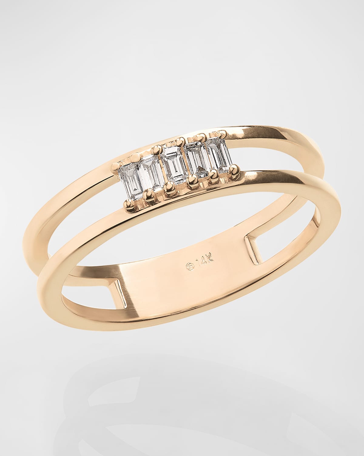 14K Gold Baguette Diamond Double Eternity Band Ring