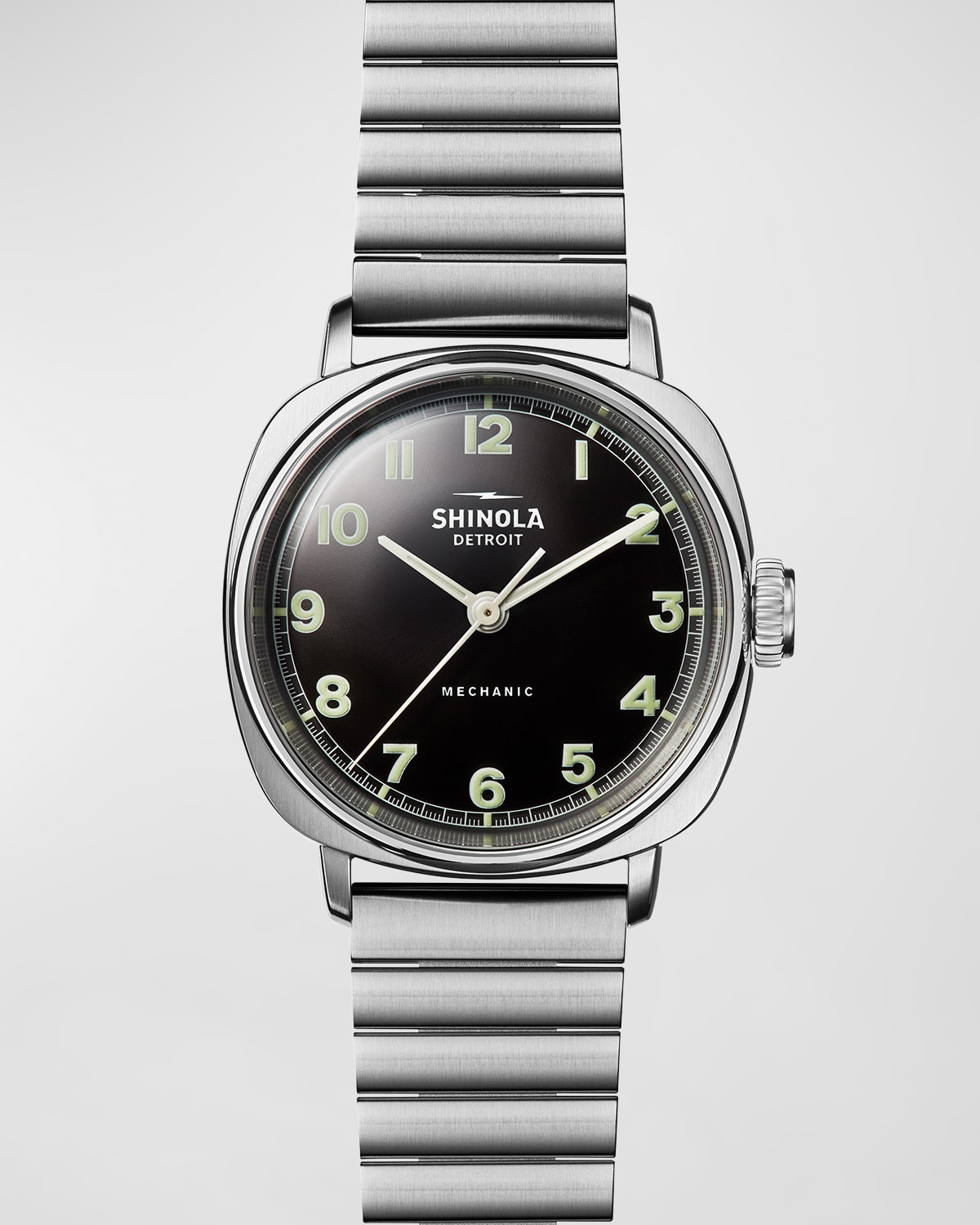 Men's Mechanic Stainless Steel Bracelet Watch, 39mm