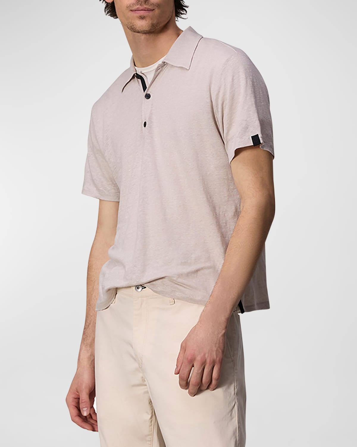 Shop Rag & Bone Men's Taped Linen Polo Shirt In Sal