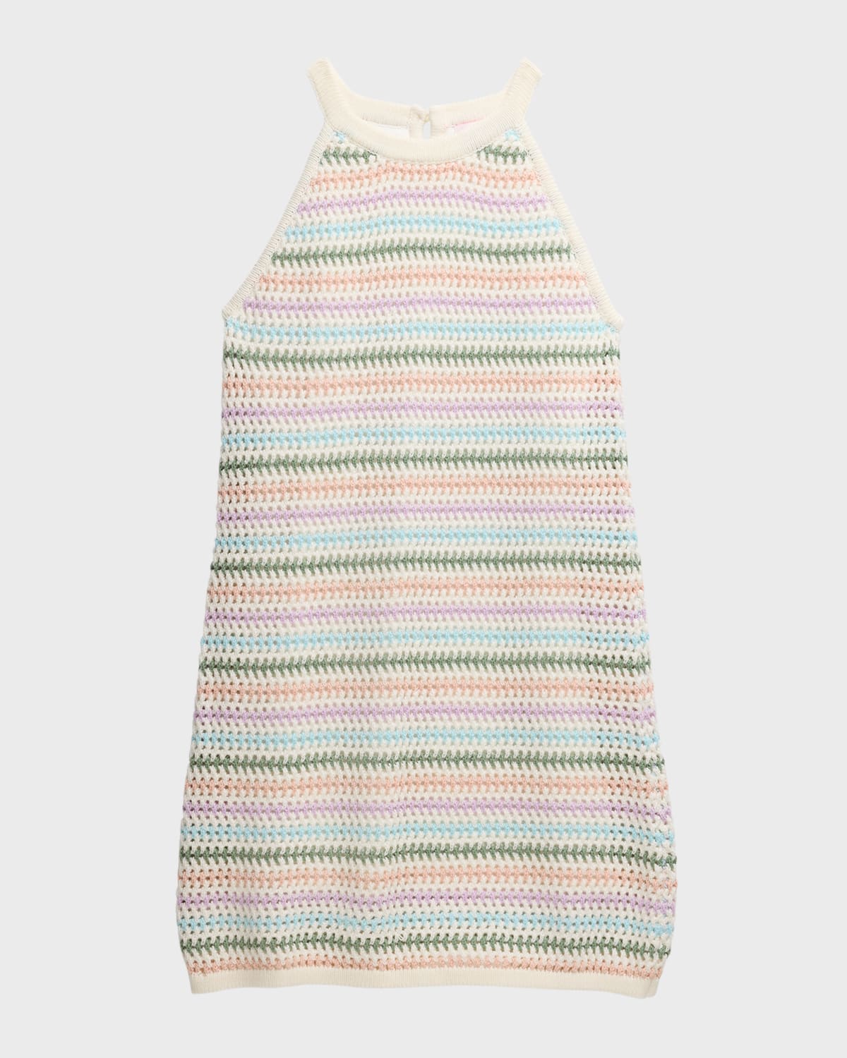 Shop Design History Girl's Multicolor Pastel Striped Dress In White Combo