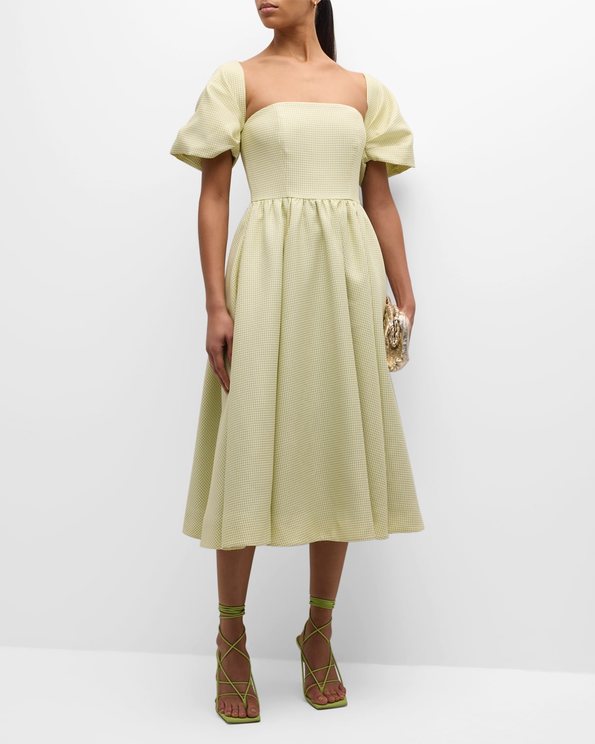Odette Off-Shoulder Jacquard Midi Dress