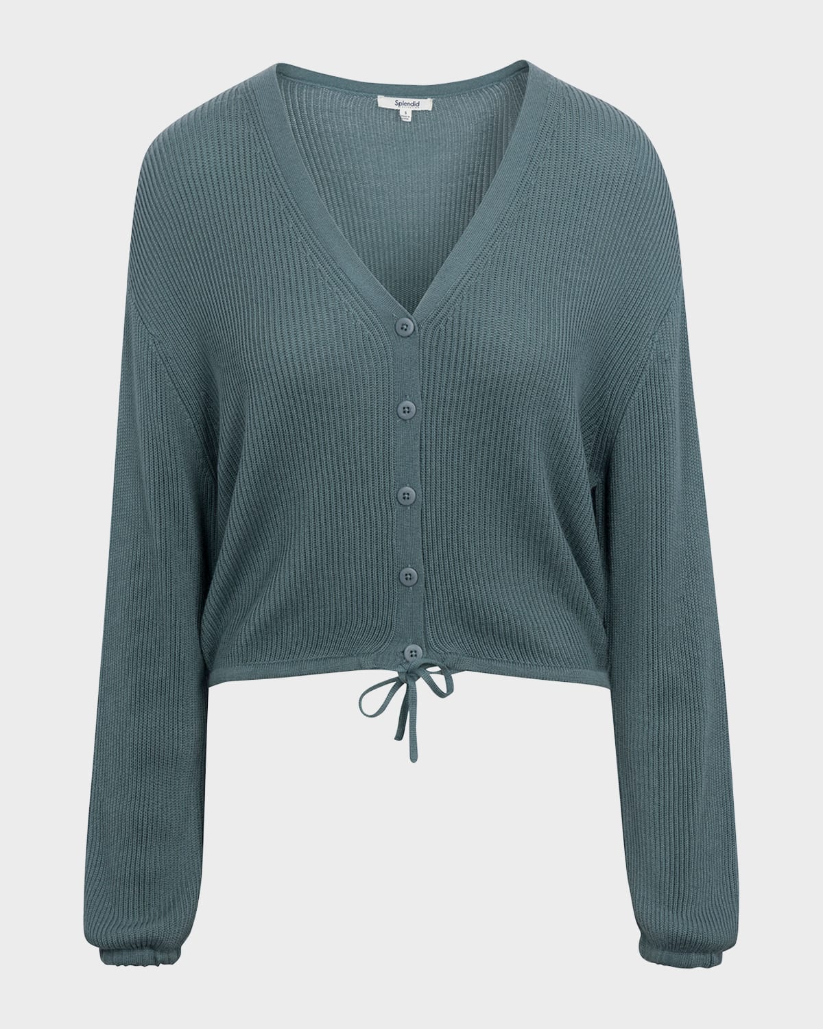 Splendid Bri Rib-knit Drop-shoulder Cardigan In Seaside