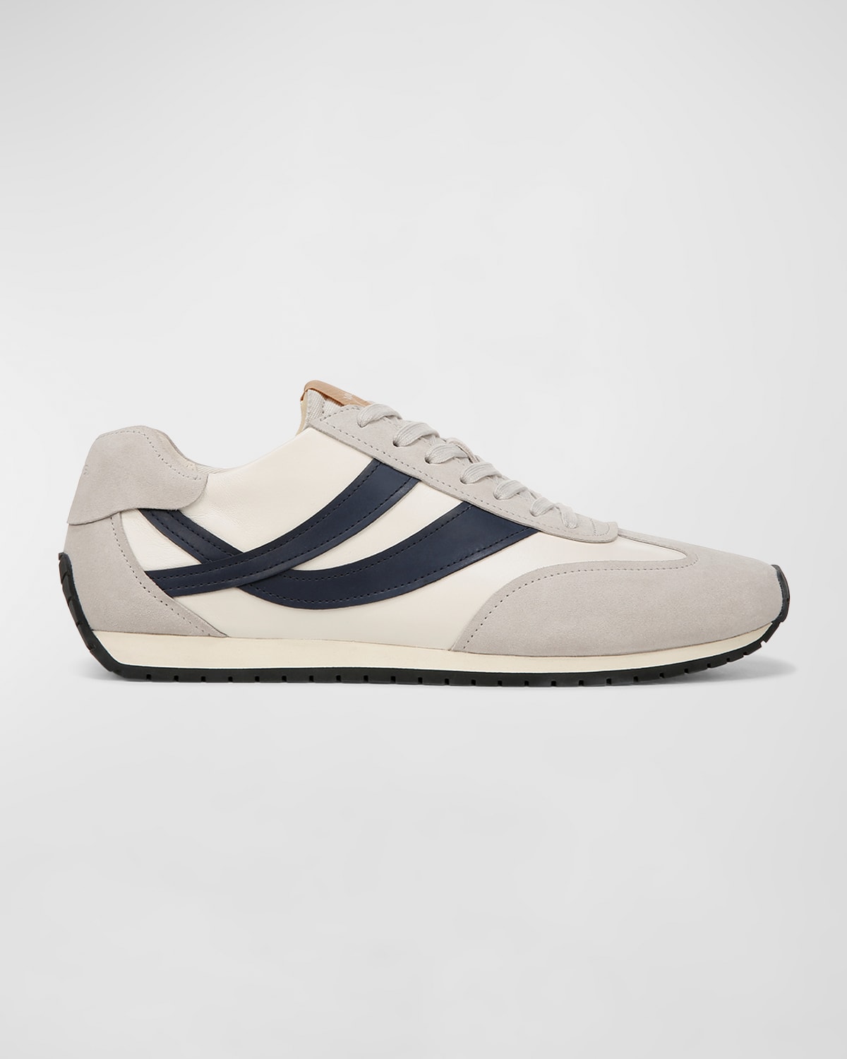 Shop Vince Men's Oasis Leather Runner Sneakers In Milk/horchata/spblue