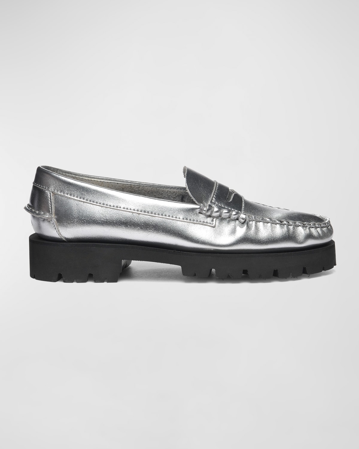 Dan Metallic Leather Penny Loafers