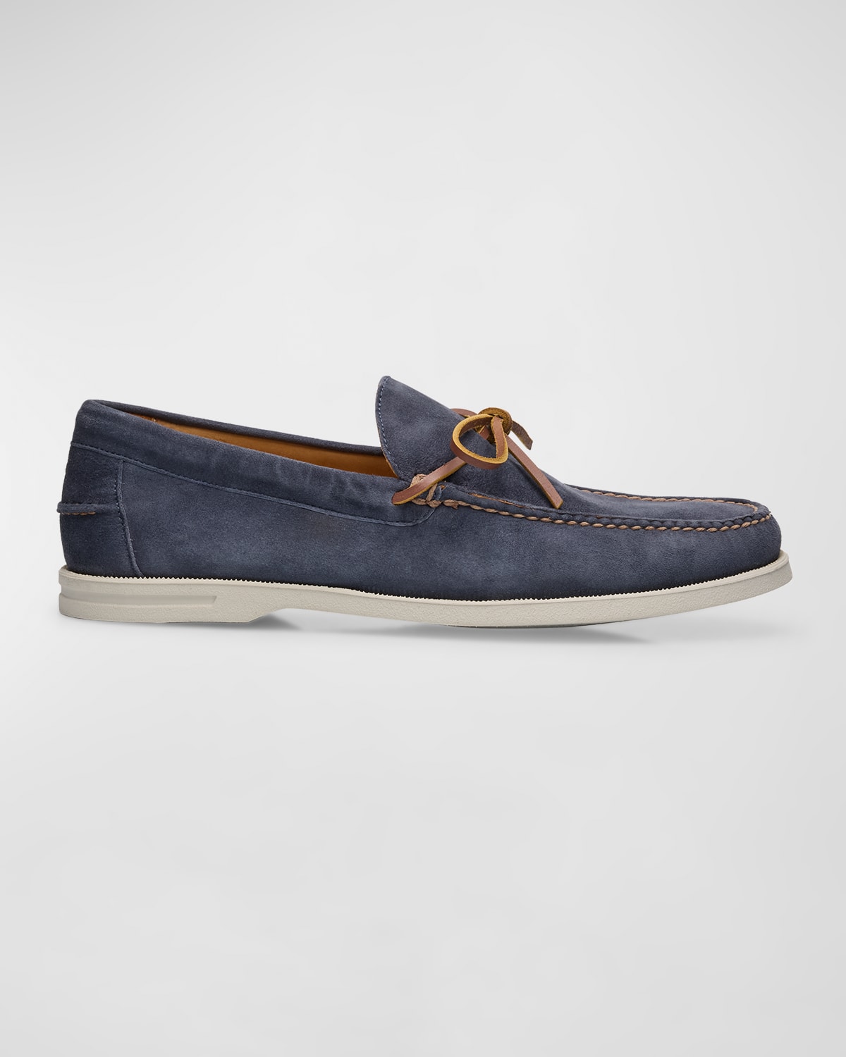 Shop Peter Millar Men's Excursionist Leather Boat Shoes In Navy